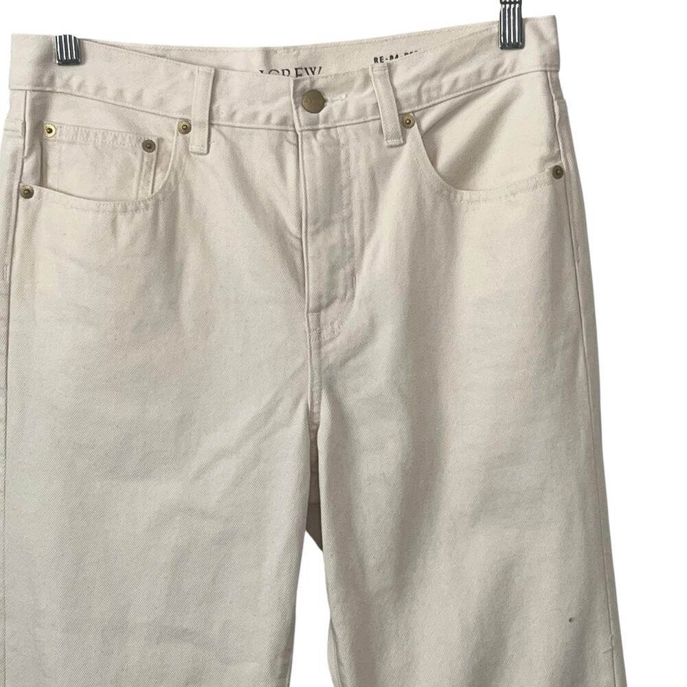 J. Crew Kickout Jeans Size 27 '84 Relaxed Ecru Wash 100% Cotton Raw Hem CH686 - Picture 5 of 16